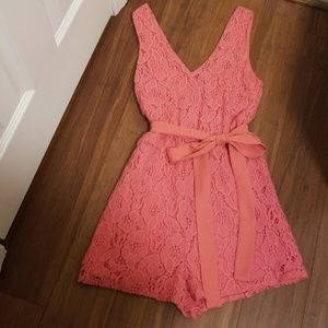 BEAUTIFUL Coral Romper with Bow